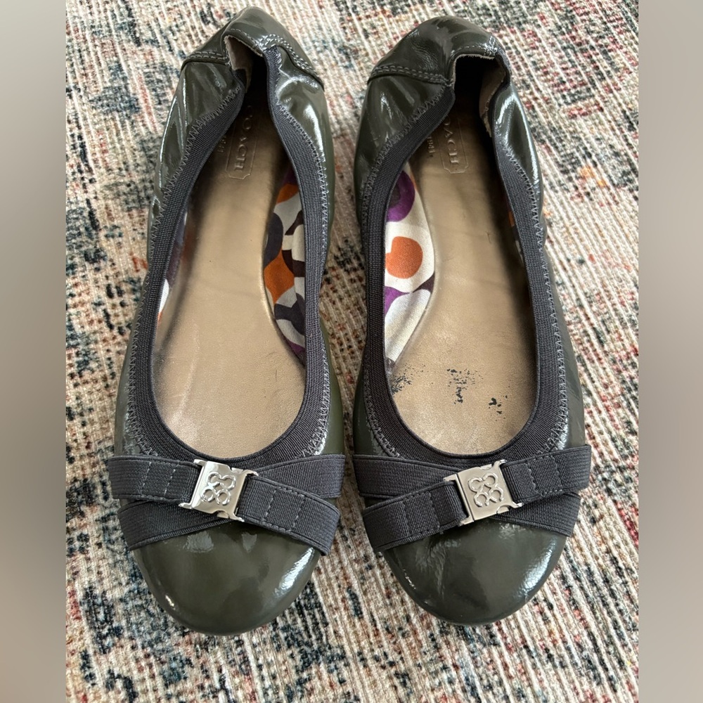 Coach Dwyer patent leather flats, Women’s 7